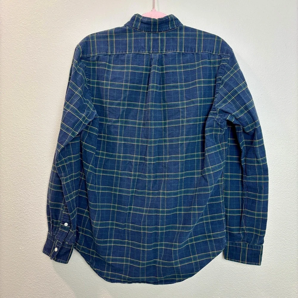 Ralph Lauren Shirt Mens‎ Medium Blue Blackwatch Plaid Casual Button Down Top - Picture 6 of 11